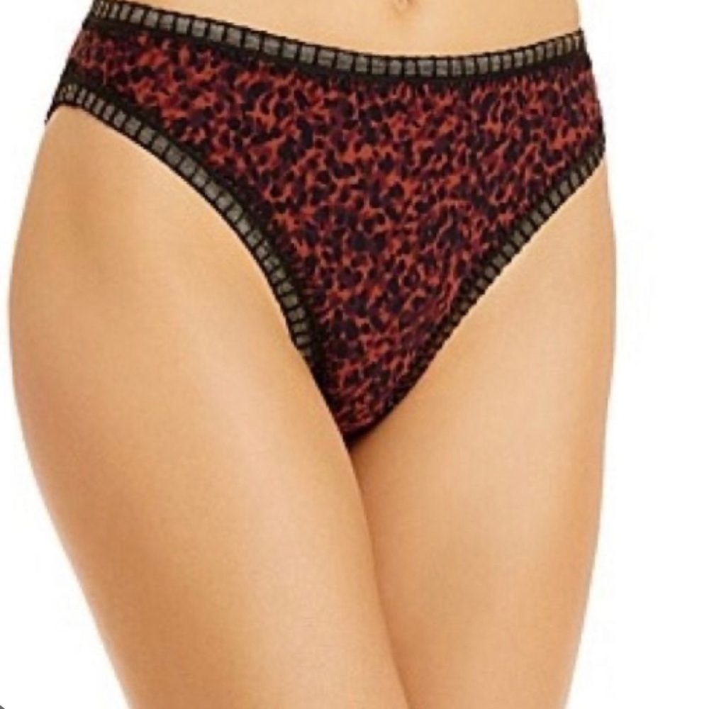 Platinum Swimwear Wild Heart Crochet Trim High Waist Full Size M